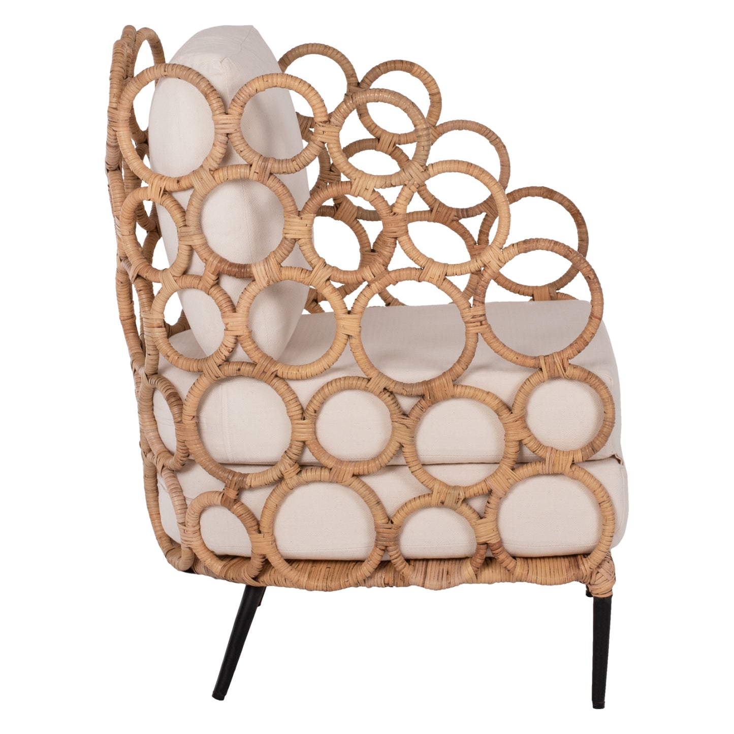 Αrmchair Ringer Fb99341 Rattan-metal Natural Color 65x69x86h Cm.