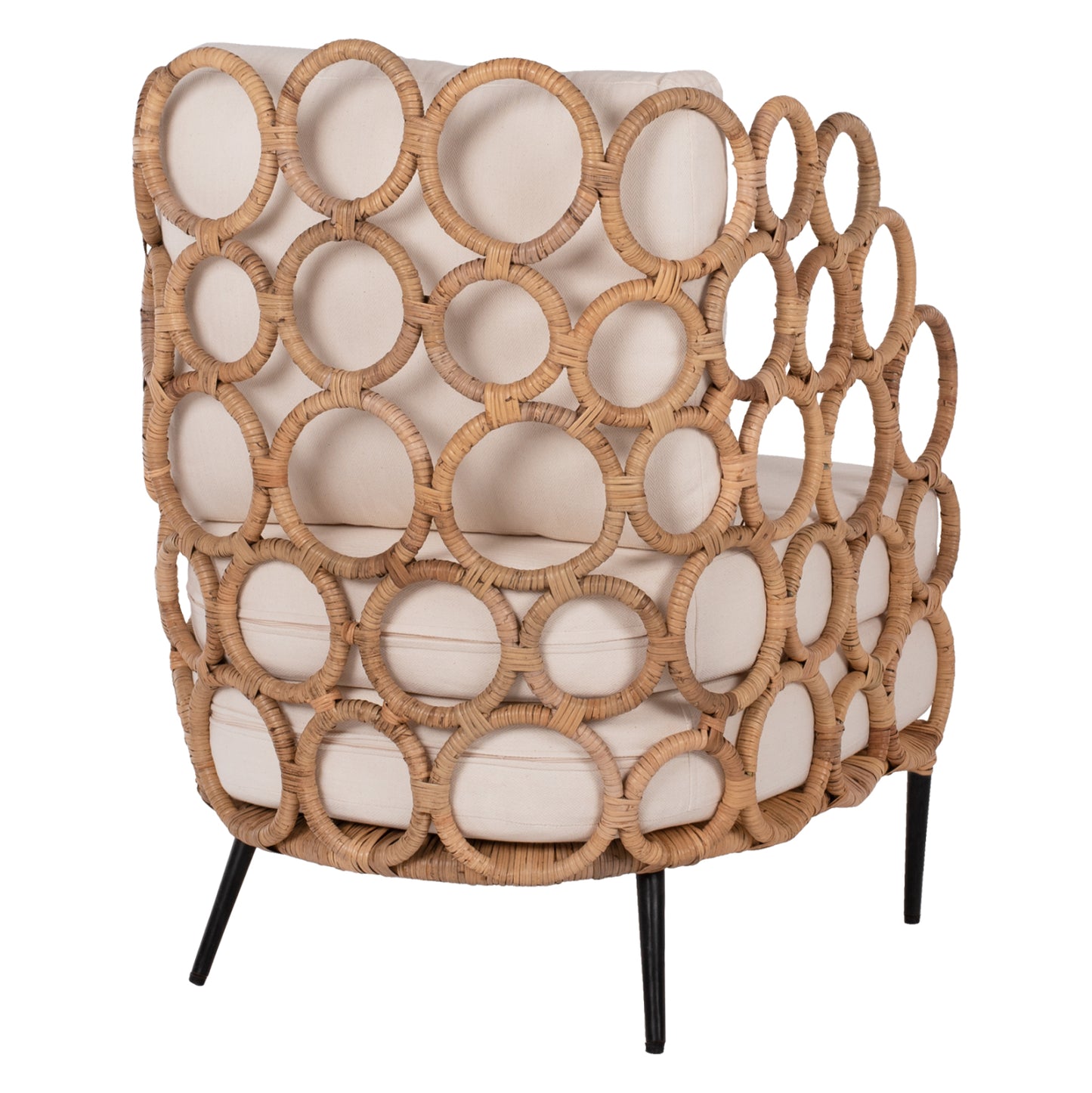 Αrmchair Ringer Fb99341 Rattan-metal Natural Color 65x69x86h Cm.