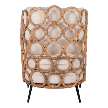Αrmchair Ringer Fb99341 Rattan-metal Natural Color 65x69x86h Cm.