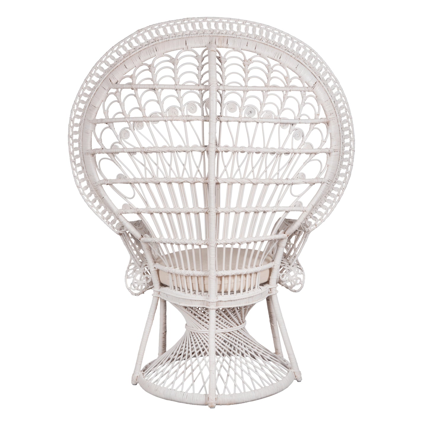 Armchair Royal Peacock Hm9342.02 Rattan In White- Cushion White 114x72x150hcm.