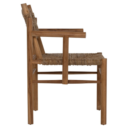 Armchair Rover Hm9378 Solid Teak & Rush-matt- Natural 53x55x82