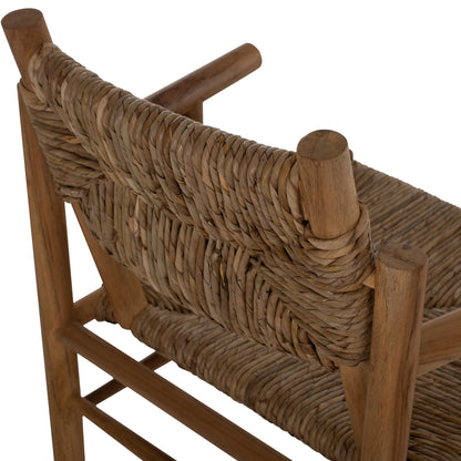 Armchair Rover Hm9378 Solid Teak & Rush-matt- Natural 53x55x82