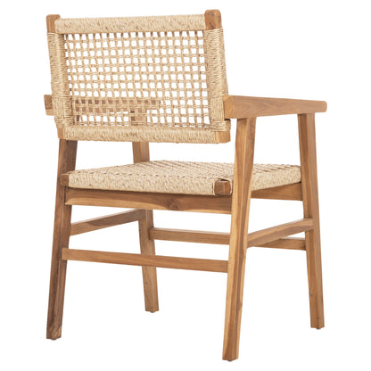 Dining Armchair Bjorn Hm9403.21 Solid Teak Wood-rope 56x56x83hcm.
