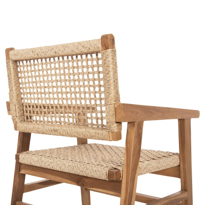 Dining Armchair Bjorn Hm9403.21 Solid Teak Wood-rope 56x56x83hcm.
