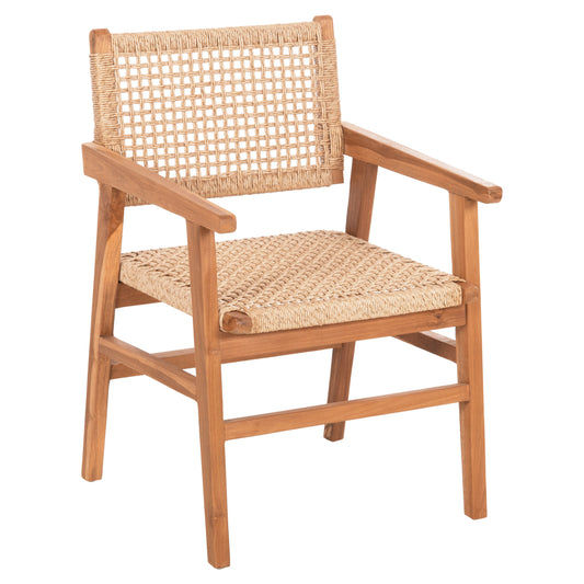 Dining Armchair Bjorn Hm9403.21 Solid Teak Wood-rope 56x56x83hcm.