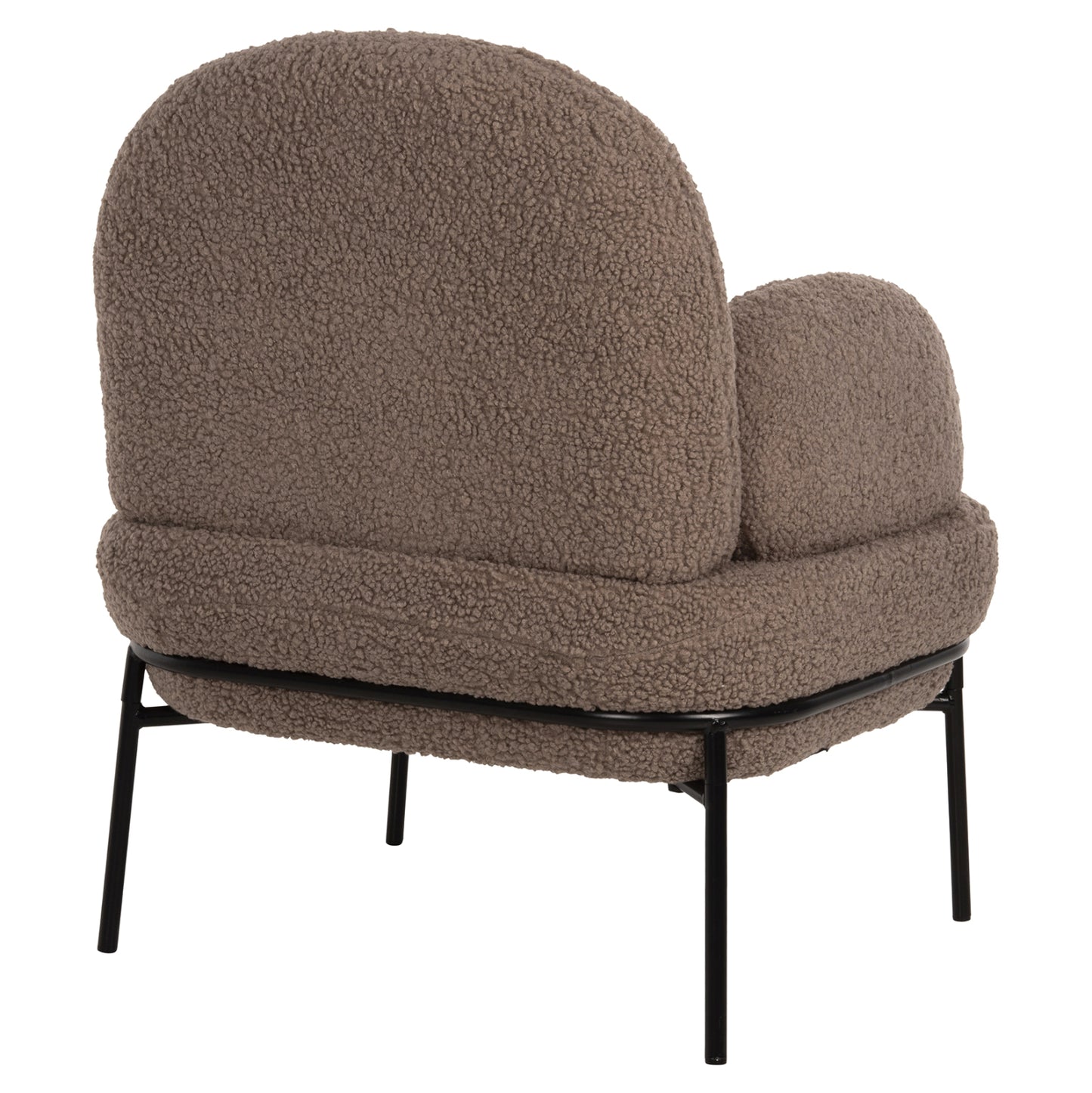 Armchair Agnes Hm9525.25 Light Brown Boucle Fabric-black Metal Legs 74x71x83hcm.