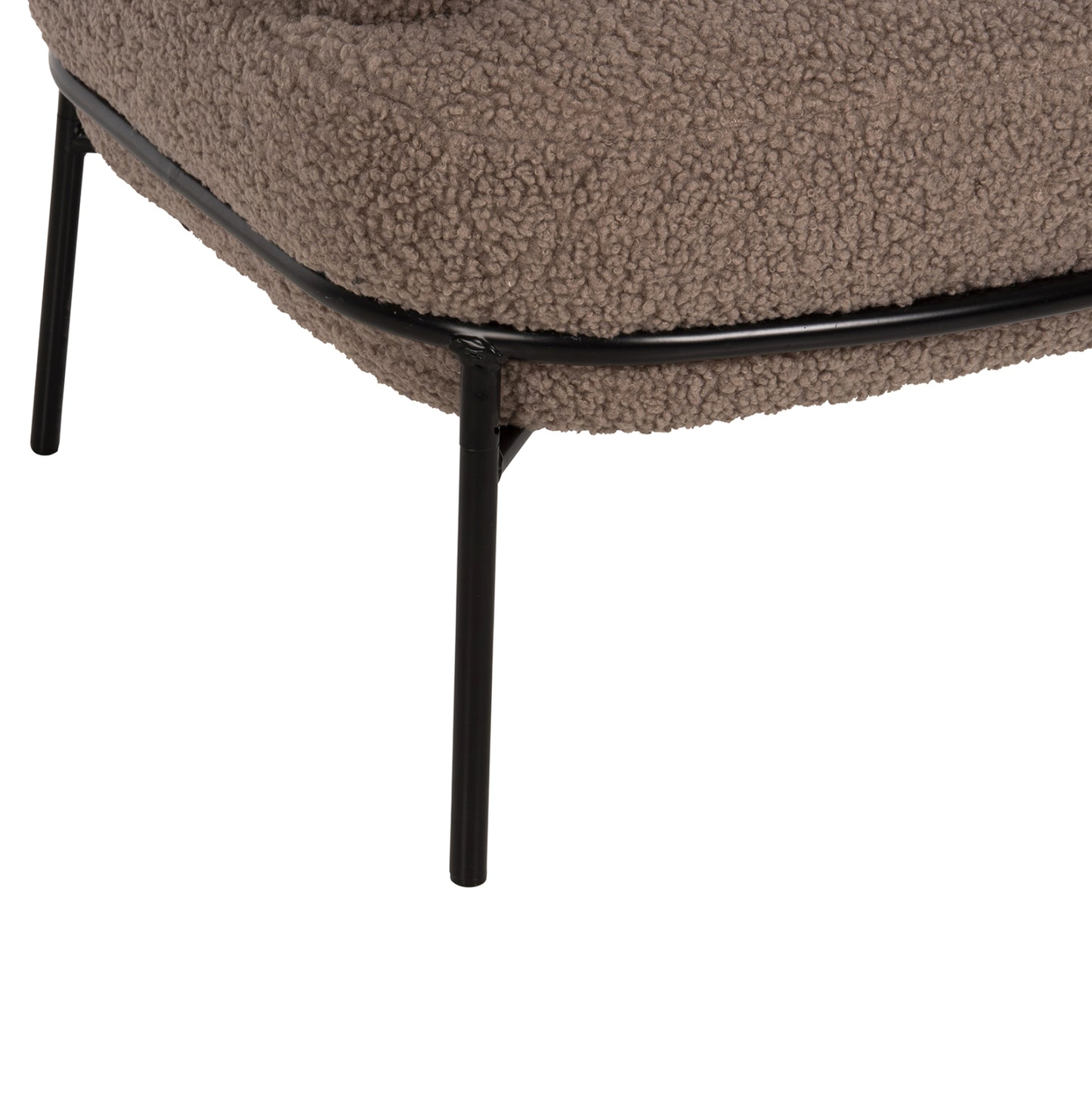 Armchair Agnes Hm9525.25 Light Brown Boucle Fabric-black Metal Legs 74x71x83hcm.