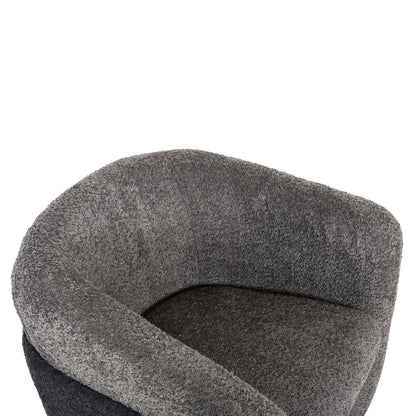 Armchair Doper Hm9590.01 Boucle Fabric Grey-anthracite Blue 68x72x76hcm.