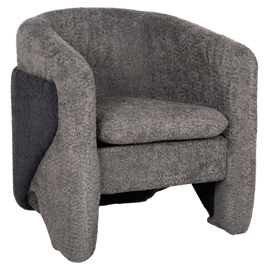 Armchair Doper Hm9590.01 Boucle Fabric Grey-anthracite Blue 68x72x76hcm.