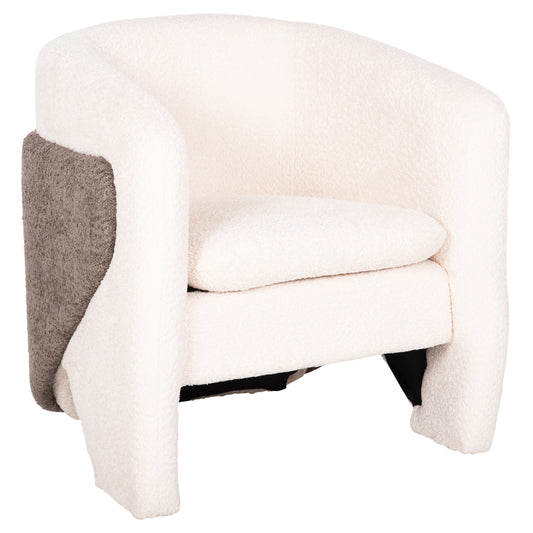 Armchair Doper Hm9590.06 Boucle Fabric White-grey 68x72x76hcm.
