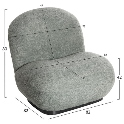 Armchair Beany Hm9591.05 Pistachio Green Boucle Fabric 82x82x80hcm.