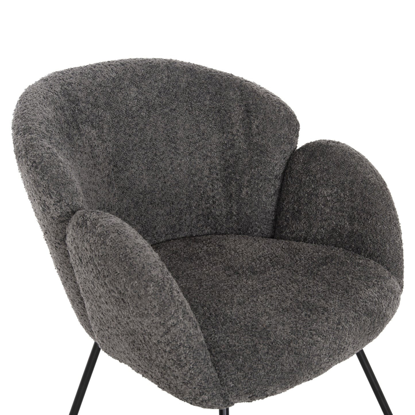 Armchair Harnis Hm9603.01 Grey Boucle-black Metal Base 59,5x64x77hcm.