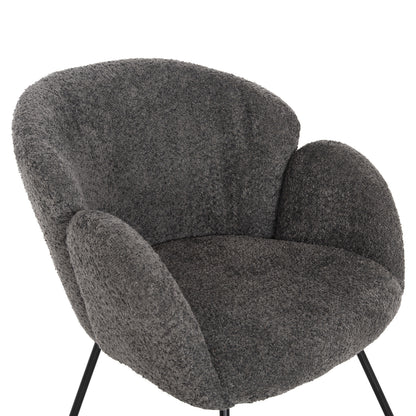 Armchair Harnis Hm9603.01 Grey Boucle-black Metal Base 59,5x64x77hcm.