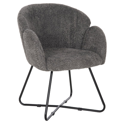 Armchair Harnis Hm9603.01 Grey Boucle-black Metal Base 59,5x64x77hcm.