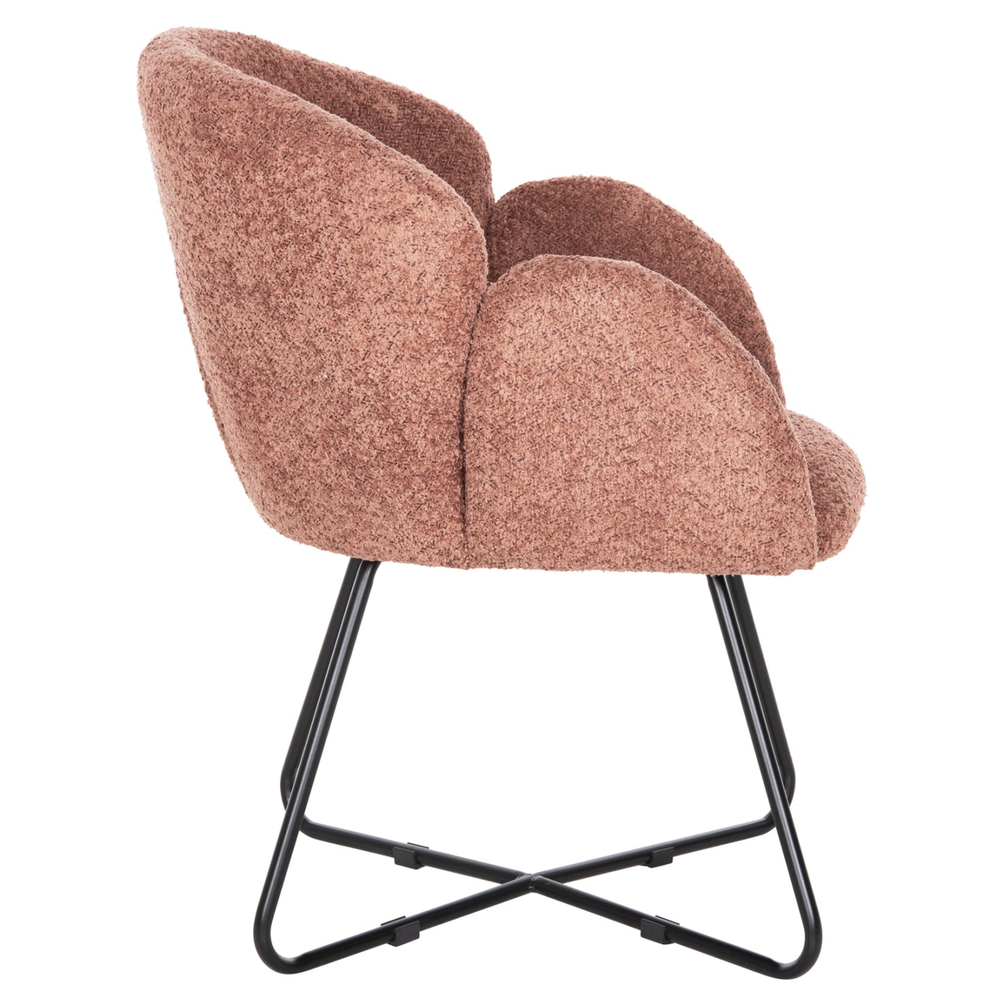 Armchair Harnis Hm9603.02 Pink Boucle-black Metal Base 59.5x64x77hcm.