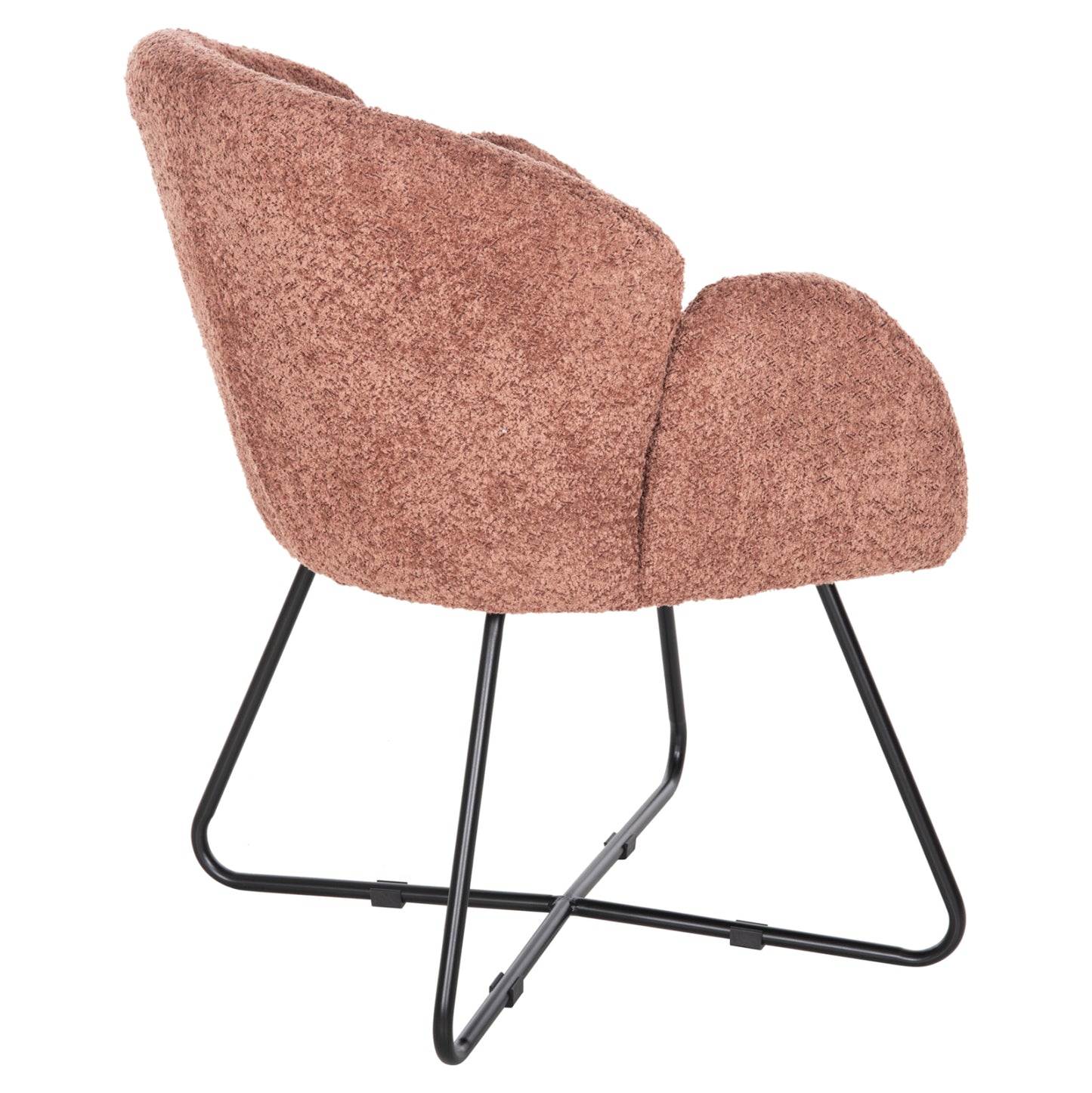 Armchair Harnis Hm9603.02 Pink Boucle-black Metal Base 59.5x64x77hcm.