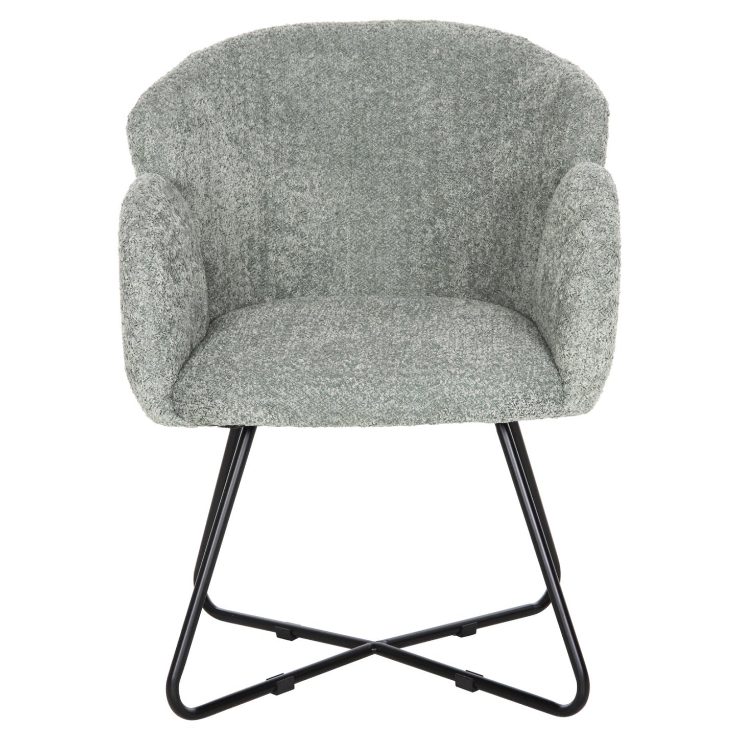 Armchair Harnis Hm9603.05 Pistachio Green Boucle-black Metal Base 59.5x64x77hcm.