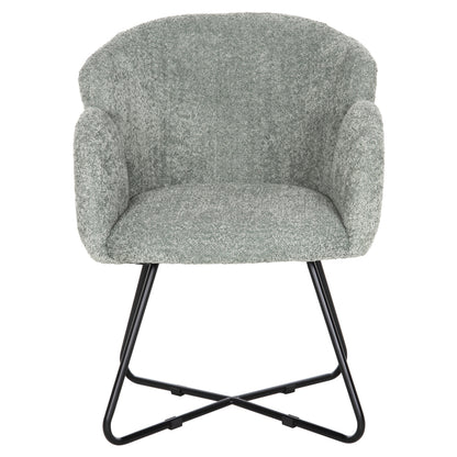 Armchair Harnis Hm9603.05 Pistachio Green Boucle-black Metal Base 59.5x64x77hcm.