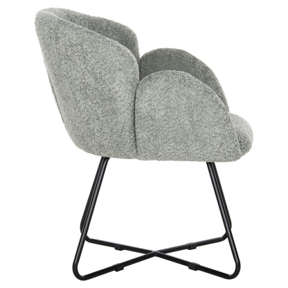 Armchair Harnis Hm9603.05 Pistachio Green Boucle-black Metal Base 59.5x64x77hcm.