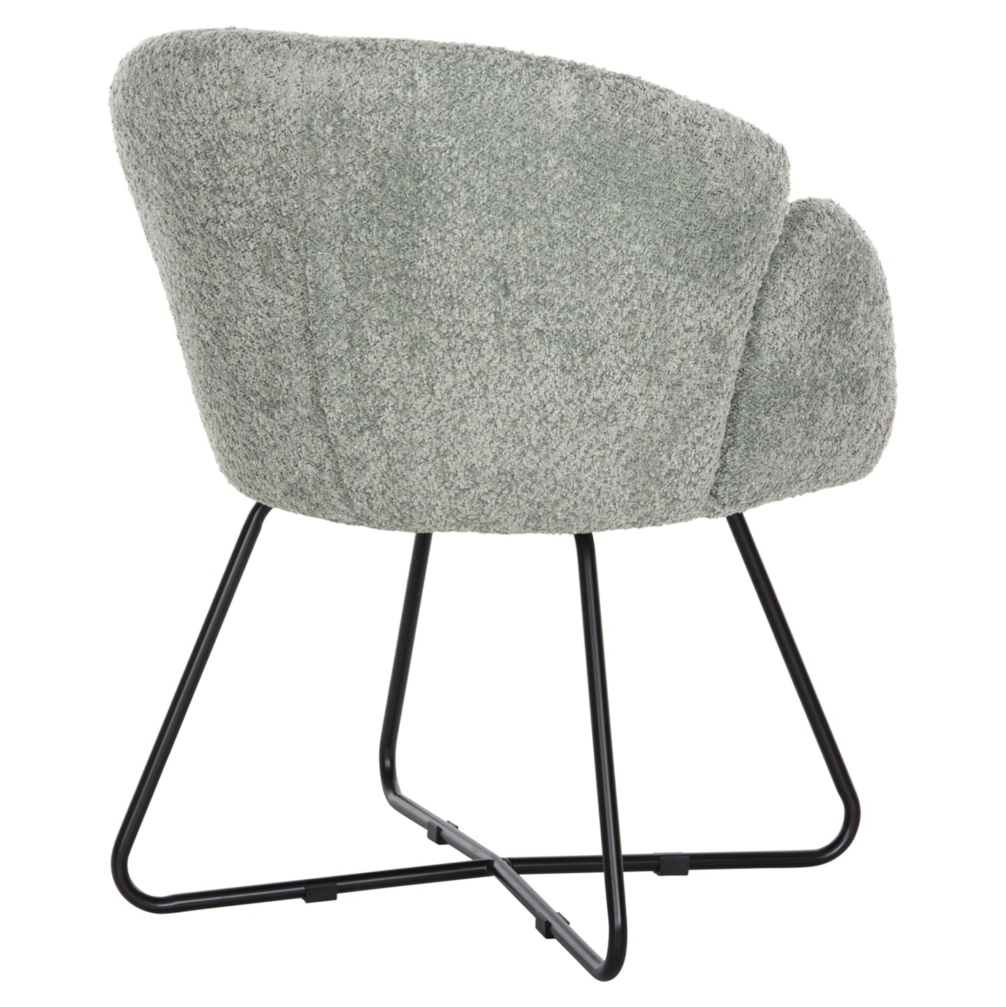Armchair Harnis Hm9603.05 Pistachio Green Boucle-black Metal Base 59.5x64x77hcm.