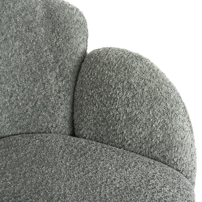 Armchair Harnis Hm9603.05 Pistachio Green Boucle-black Metal Base 59.5x64x77hcm.