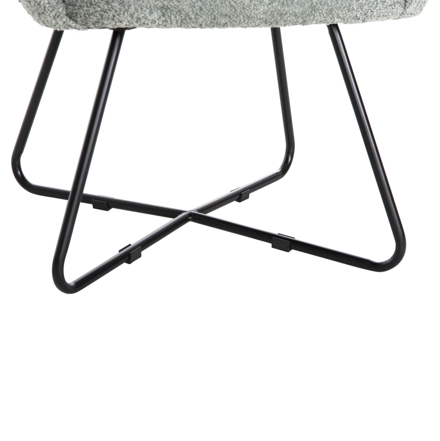 Armchair Harnis Hm9603.05 Pistachio Green Boucle-black Metal Base 59.5x64x77hcm.
