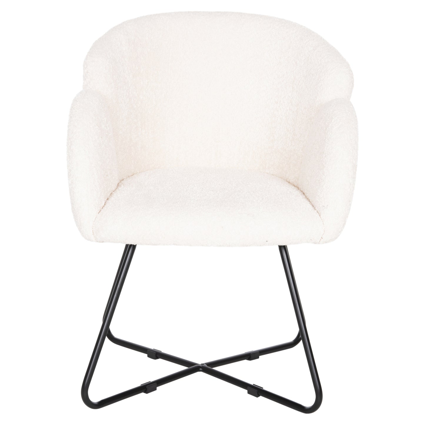 Armchair Harnis Hm9603.06 Ecru Boucle-black Metal Base 59.5x64x77 Cm.