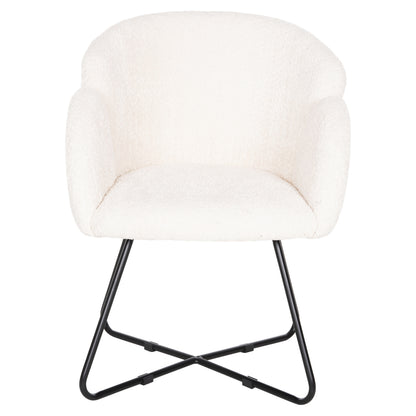 Armchair Harnis Hm9603.06 Ecru Boucle-black Metal Base 59.5x64x77 Cm.