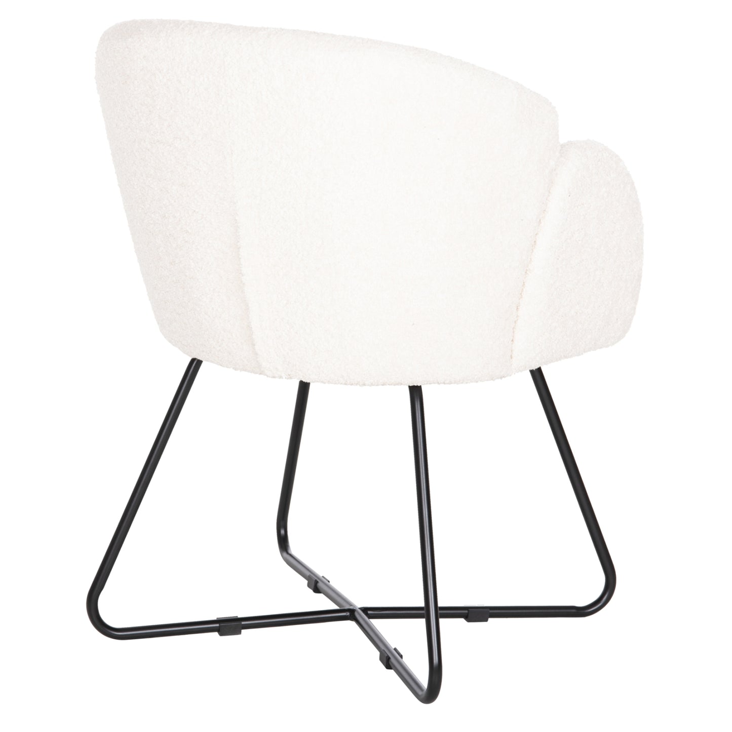 Armchair Harnis Hm9603.06 Ecru Boucle-black Metal Base 59.5x64x77 Cm.