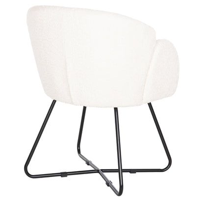 Armchair Harnis Hm9603.06 Ecru Boucle-black Metal Base 59.5x64x77 Cm.