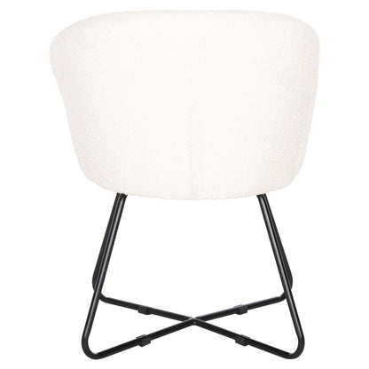 Armchair Harnis Hm9603.06 Ecru Boucle-black Metal Base 59.5x64x77 Cm.