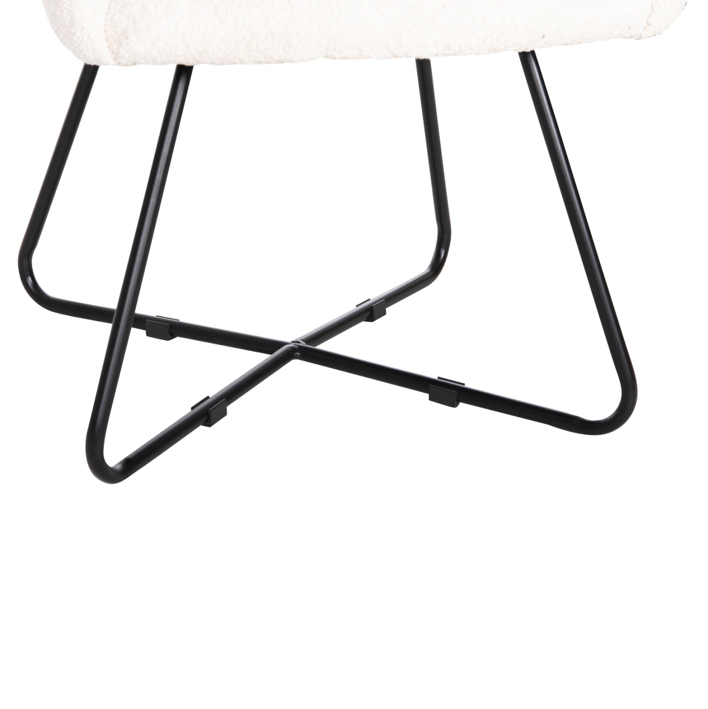 Armchair Harnis Hm9603.06 Ecru Boucle-black Metal Base 59.5x64x77 Cm.