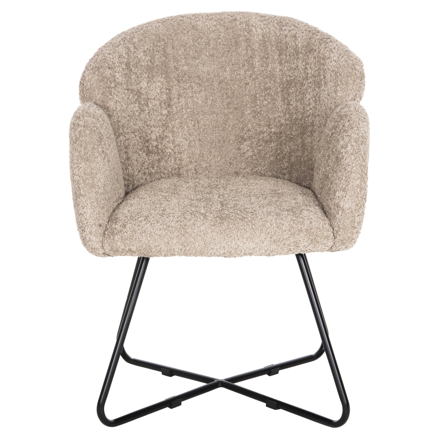Armchair Harnis Hm9603.08 Beige Boucle-black Metal Base 59.5x64x77hcm.