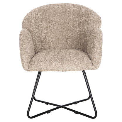 Armchair Harnis Hm9603.08 Beige Boucle-black Metal Base 59.5x64x77hcm.