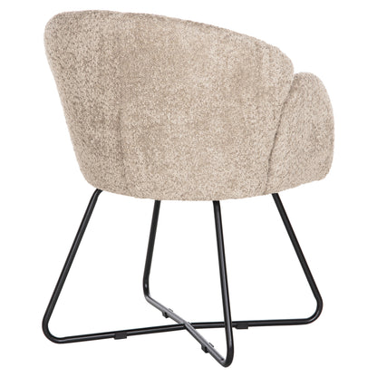 Armchair Harnis Hm9603.08 Beige Boucle-black Metal Base 59.5x64x77hcm.