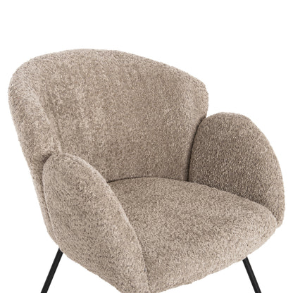 Armchair Harnis Hm9603.08 Beige Boucle-black Metal Base 59.5x64x77hcm.