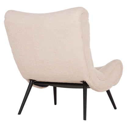 Armchair Brym Hm9605.06 Ecru Boucle Fabric-black Wooden Legs 97x80x100hcm.