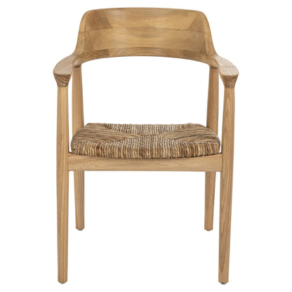 Armchair Kingsley Hm9634.01 Teak Wood & Straw Matt In Natural Color 57,5x54x80hcm.