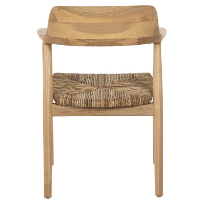 Armchair Kingsley Hm9634.01 Teak Wood & Straw Matt In Natural Color 57,5x54x80hcm.