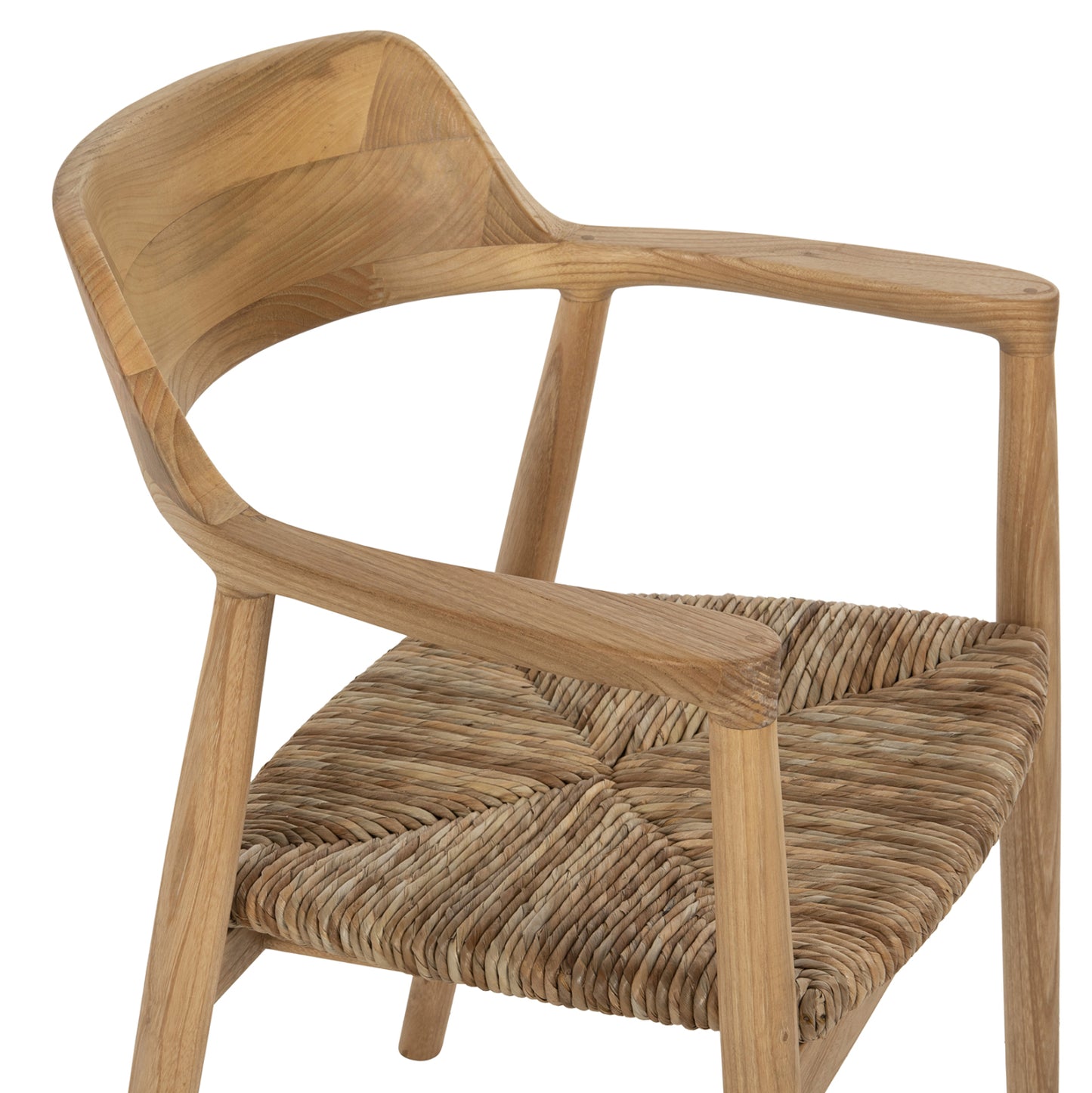 Armchair Kingsley Hm9634.01 Teak Wood & Straw Matt In Natural Color 57,5x54x80hcm.