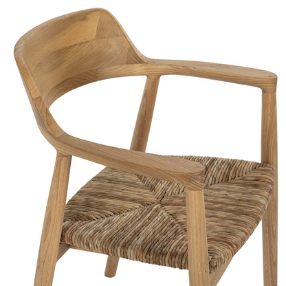 Armchair Kingsley Hm9634.01 Teak Wood & Straw Matt In Natural Color 57,5x54x80hcm.