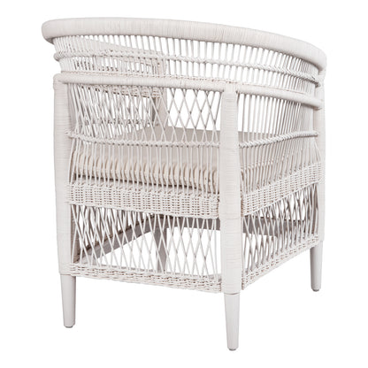 Armchair Malawi Hm9635.02 Mahogany Wood With Rattan In White-white Cushion 80x70x86hcm.