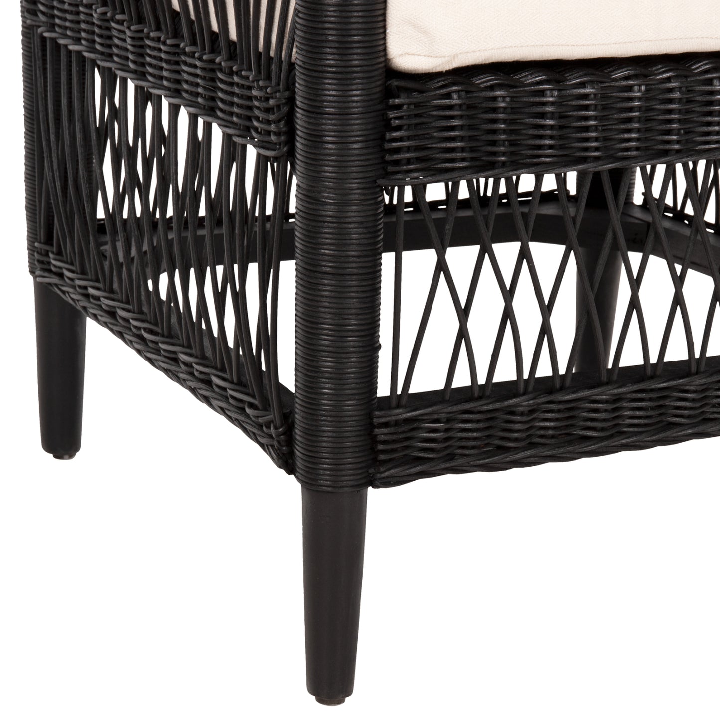 Armchair Malawi Hm9635.03 Mahogany Wood With Rattan In Black-white Cushion 80x70x86hcm.