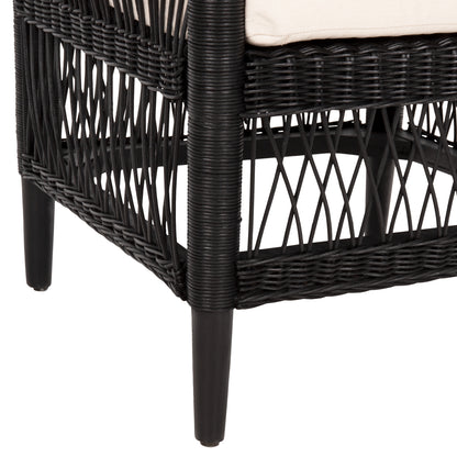 Armchair Malawi Hm9635.03 Mahogany Wood With Rattan In Black-white Cushion 80x70x86hcm.