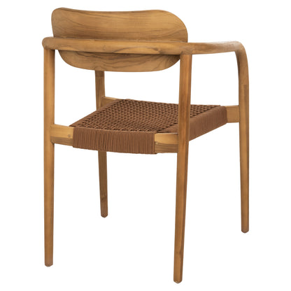 Armchair Oslo Hm9636.01 Teak Wood In Natural & Brown Rope 55x54x80hcm.