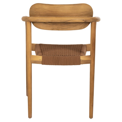 Armchair Oslo Hm9636.01 Teak Wood In Natural & Brown Rope 55x54x80hcm.