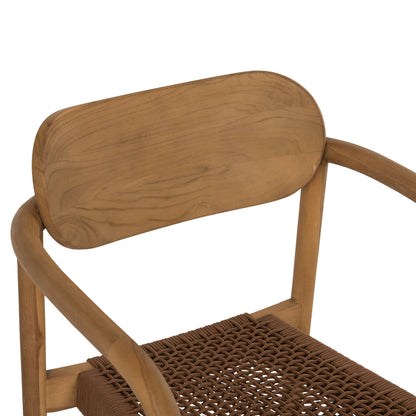 Armchair Oslo Hm9636.01 Teak Wood In Natural & Brown Rope 55x54x80hcm.