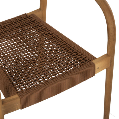 Armchair Oslo Hm9636.01 Teak Wood In Natural & Brown Rope 55x54x80hcm.