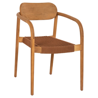Armchair Oslo Hm9636.01 Teak Wood In Natural & Brown Rope 55x54x80hcm.