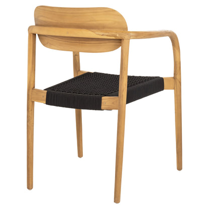 Armchair Oslo Hm9636.02 Teak Wood In Natural & Black Rope 55x54x80hcm.